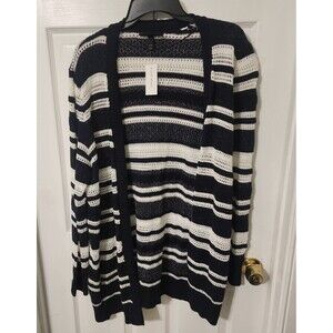 Lane Bryant Cardigan/Sweater Striped Knit Cotton Open Front- New with tags!